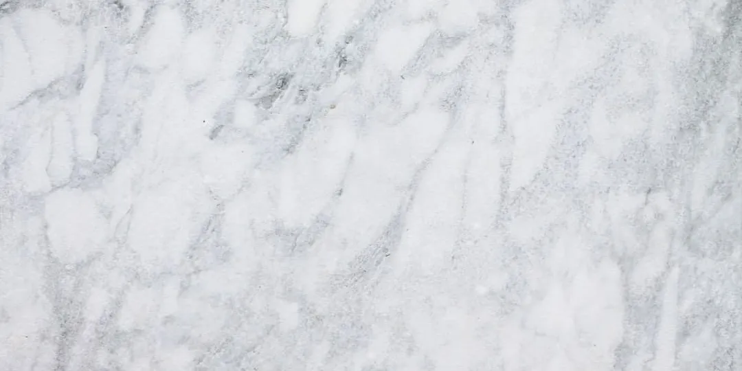 Polished white marble with grey veining