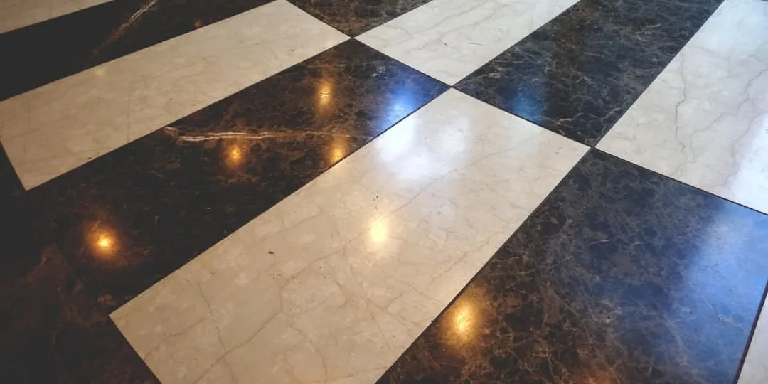 Polishing a marble floor to a high shine